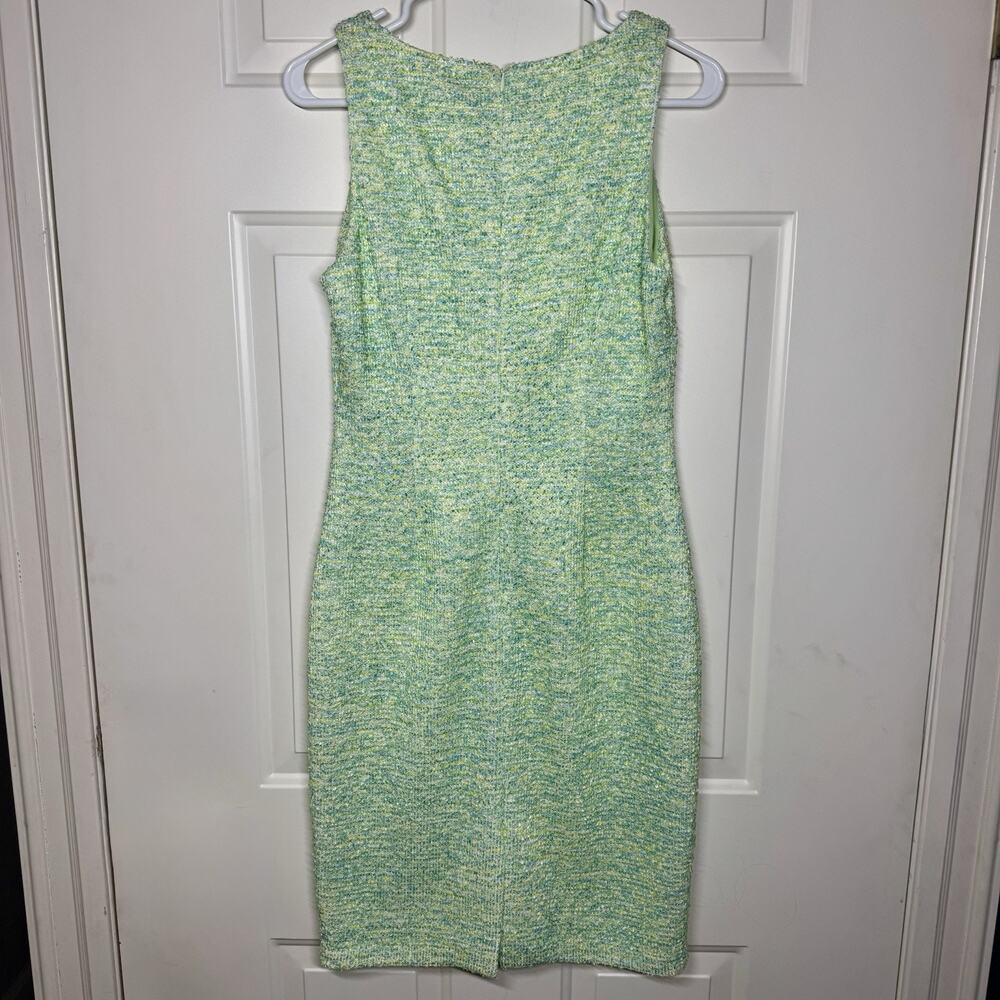 Badgley Mischka Jewel Sheath Cocktail Dress 6 Stretch Knee Length Sleeveless - Picture 4 of 9